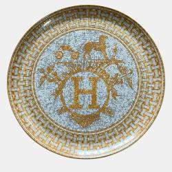Pre Owned Hermes porcelain Mosaïque au 24 Gold Tart Platter