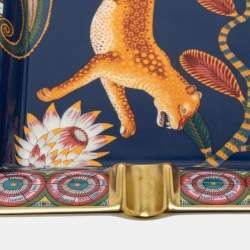 Hermès Fauve Gold Trim Savana Dance Porcelain Ashtray