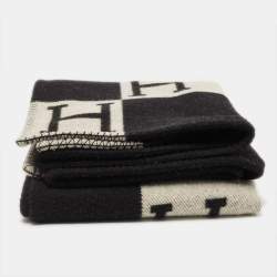 Hermes Black Cashmere & Wool Avalon III Blanket