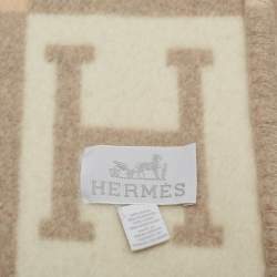 Hermès Beige Cashmere & Wool Avalon III Blanket