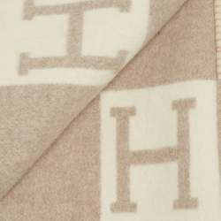 Hermès Beige Cashmere & Wool Avalon III Blanket