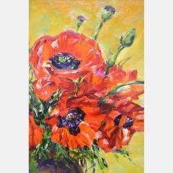 Poppies. By Iryna Kastsova, Belarus,2019 (60 X 60)