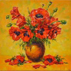 Poppies. By Iryna Kastsova, Belarus,2019 (60 X 60)