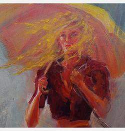 L'Orage Au Parapluie Jaune-The Storm With Yellow Umbrella-Der Sturm Mit Gelbem Regenschirm By Isabel Mahe, France,2023 (81 X 54)