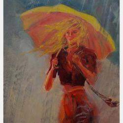 L'Orage Au Parapluie Jaune-The Storm With Yellow Umbrella-Der Sturm Mit Gelbem Regenschirm By Isabel Mahe, France,2023 (81 X 54)