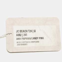 Pre Owned Jimmy Choo Orange/Pink Terry Cotton Beach Towel