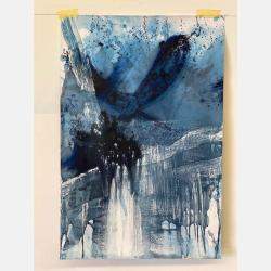 Abstract Blue And White No3 By Kathleen Rhee, Australia,2020 (76 X 51)