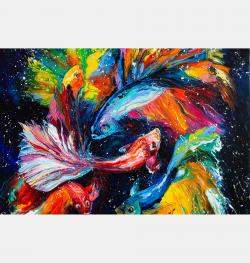 Dancing Fish By Liubov Kuptsova, Ukraine,2024 (60 X 60)