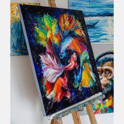 Dancing Fish By Liubov Kuptsova, Ukraine,2024 (60 X 60)