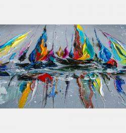 Colorful Yachts By Liubov Kuptsova, Ukraine,2023 (40 X 60)