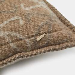 Pre Owned Loewe Beige Anagram Cushion Checkerboard Cushion 