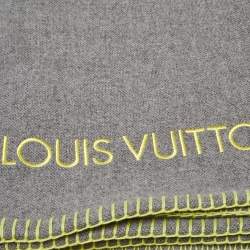 Louis Vuitton Grey Fluo Louis Reversible Wool Blanket