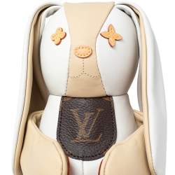 Louis Vuitton Beige/White Leather and Monogram Canvas Doudou Lewis Toy