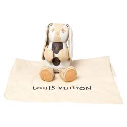 Louis Vuitton Beige/White Leather and Monogram Canvas Doudou Lewis Toy