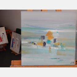 La Mer Et Les Dunes By Lydie Massou, France,2021 (40 X 40)