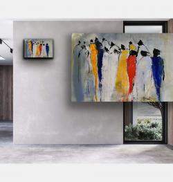 Foule Abstraite By Marie Rouach, Israel,2024 (40 X 60)