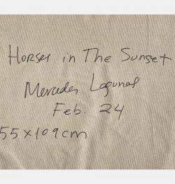Horses In The Sunset By Mercedes Lagunas, Spain,2024 (55 X 110)
