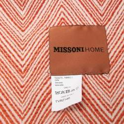 Missoni Home Orange Zig-Zag Patterned Wool Timmy Fringed Throw