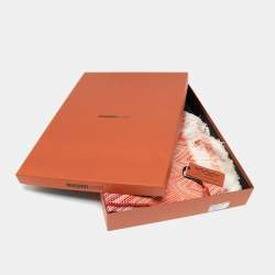 Missoni Home Orange Zig-Zag Patterned Wool Timmy Fringed Throw