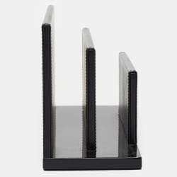 Montblanc Black Leather and Wood Letter Rack