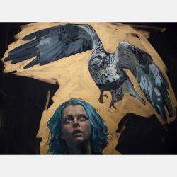 Madchen Und Ein Falke By Oleksii Gnievyshev, Germany,2021 (80 X 80)