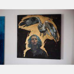 Madchen Und Ein Falke By Oleksii Gnievyshev, Germany,2021 (80 X 80)