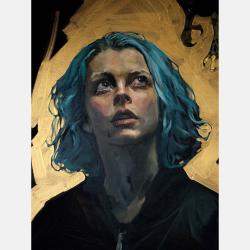 Madchen Und Ein Falke By Oleksii Gnievyshev, Germany,2021 (80 X 80)