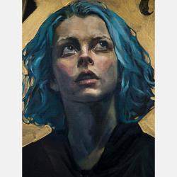 Madchen Und Ein Falke By Oleksii Gnievyshev, Germany,2021 (80 X 80)