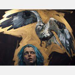 Madchen Und Ein Falke By Oleksii Gnievyshev, Germany,2021 (80 X 80)