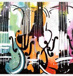 Variations For Pop Violins By Patrick Cornee, France,2023 (40 X 120)