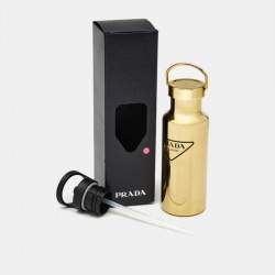 Pre Owned Prada Gold Tone Metal Thermal Water Bottle