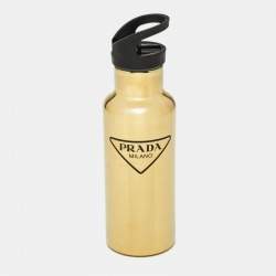 Pre Owned Prada Gold Tone Metal Thermal Water Bottle