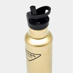 Pre Owned Prada Gold Tone Metal Thermal Water Bottle