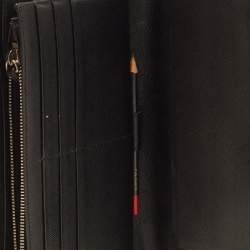 مملوكة مسبقًا Prada Triangle Logo Black Saffiano Lux Leather Wallet Organizer
