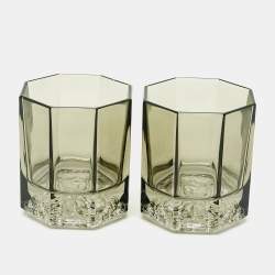 Pre Owned Rosenthal Meets Versace Medusa Lumiere Whiskey Glasses Set of 2