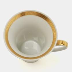 Rosenthal Meets Versace Gold/White Medusa Gala Espresso Cup and Saucer Set Of 6