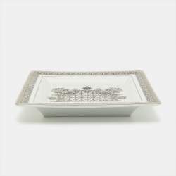 Rosenthal Meets Versace White & Black Printed Porcelain Square Dish