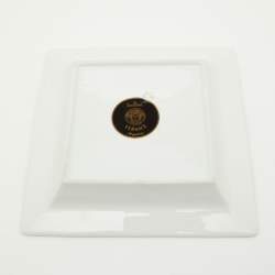Rosenthal Meets Versace White & Black Printed Porcelain Square Dish