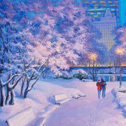 Soft Lilac Winter. Central Park New York By Stanislav Sidorov, United States,2019 (91.44 X 91.44)