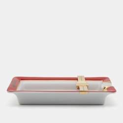 S.T. Dupont Red/White Fuente Opus X Cigar Ashtray With Adjustable Gold Bridge