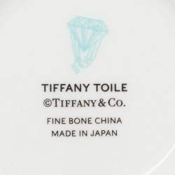 Tiffany & Co. Toile Fine Bone China White Coffee Cup Set of 2