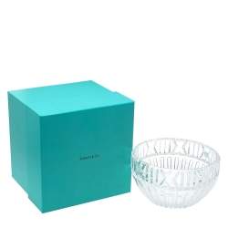 Tiffany & Co. Crystal Roman Numeral Atlas Bowl