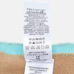 Tiffany & Co. Blue/Camel Brown Cashmere and Wool Reversible Color Block Blanket