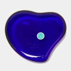 Pre Owned Tiffany & Co. x Elsa Peretti Cobalt Glass Heart Paperweight
