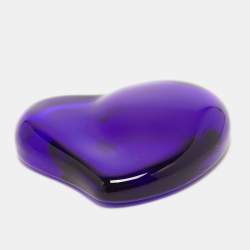 Pre Owned Tiffany & Co. x Elsa Peretti Cobalt Glass Heart Paperweight