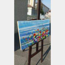 Flowers On The Coast By Vanya Georgieva, Italy,2023 (40 X 80)
