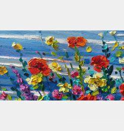 Flowers On The Coast By Vanya Georgieva, Italy,2023 (40 X 80)