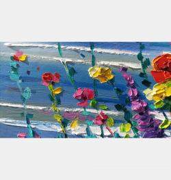 Flowers On The Coast By Vanya Georgieva, Italy,2023 (40 X 80)