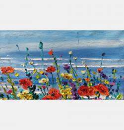 Flowers On The Coast By Vanya Georgieva, Italy,2023 (40 X 80)