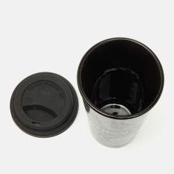 Pre Owned Versace Black & Gray Barocco Travel Mug